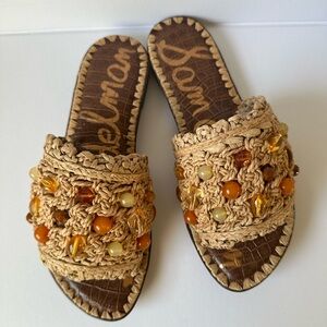 Sam Edelman Amber Beaded Raffia Slide Sandals Size 6 – New in Box